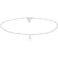 Elli Collier Choker Kugelkette Kreuz Glaube Schmuck Geschenk 925 Silber