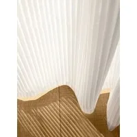 Simloveve Gardine Gestreiftes Muster Vorhänge Weiß Ösenvorhang 2er-Set (2 St), Ösen, halbtransparent, Polyester, Modern Voile Curtains für Wohnzimmer,140x145 cm