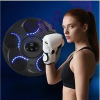 shop'n smile ideoon Boxmaschine Musik-Boxmaschine mit Bluetooth 7 Stufen Fitness-Trainer mit BT, LED-Zielen & Boxhandschuhen/kabellos/Boxing-Maschine