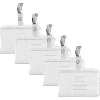 WEBBOMB Schlüsselanhänger 5x Doppel Kartenhalter f 1-2 Karten Ausweishalter +5x Hosenträger Clip (5-tlg)