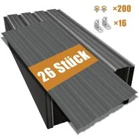 GIHAUVIA Trapezblech Trapezblech 26 Stück, 12m² Dachblech für Carport, Geräteschuppen., (26-St)
