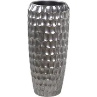 Flingora Bodenvase Celice, mit Einsatz - Fiberglas - Indoor & Outdoor - Silber - Höhe 75 cm