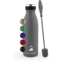 coolrhino Isolierflasche rhinoTherm2 Edelstahl Trinkflasche 500 ml / 1 liter, Thermosflasche BPA frei mit Reinigungsbürste, Spülmaschinenfest