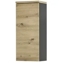PREISBRECHER Hängeschrank Memphis Grau / Artisan Eiche Dekor - 30x70x23cm (BxHxT)