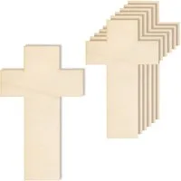 Creative Deco Dekohänger 10x Kreuz Anhänger aus Sperrholz 3mm zum Basteln und Bemalen