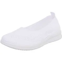 Ital-Design Leichter Freizeitschuh mit atmungsaktivem Obermaterial Slipper (91512042) Keilabsatz/Wedge Mokassins in Weiß