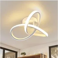 ZMH LED Deckenleuchte Wohnzimmer 3 Blatten 20W Klein Deckenlampe 3000K, Augenschutz, Einfache Installtion, LED fest integriert, Warmweiß, 25cm Weiß Modern Flimmfrei Schlafzimmerlampe Küche Büro