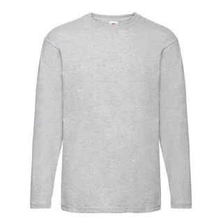 Fruit of the Loom - "Valueweight" T-Shirt für Herren/Damen Unisex Langärmlig (Grau)