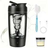 AKKEE Elektrischer Shaker Protein Shaker Elektrisch mit Pulverfach 650 ML BPA-freier, Vollautomatische Mischung