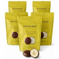 PATISLOVE Schokolade Patislove Gefriergetrocknete Bananen in Vollmilchschokolade, 80g, Ohne künstliche Farbstoffe, 100% echte Frucht.