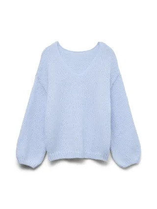 VERO MODA - VMMAYBE LS 2WAY V-NECK PULLOVER NOOS Cashmere Blue - Gr. - M
