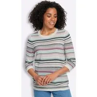 Sieh an! Strickpullover 3/4-Arm-Pullover 3/4-Arm Ajourstrick