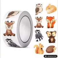 Ware aus aller Welt Aufkleber 500 Waldtier-Sticker ca. 2,5 cm Basteln & Dekorieren, (500tlg)