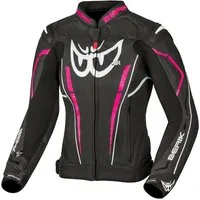 Berik Motorradjacke Fufur Damen Motorrad Lederjacke Verbindungsreißverschluss,Ellenbogenprotektoren enthalten,perfori