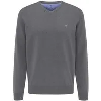 FYNCH-HATTON Strickpullover aus Baumwolle, mit V-Ausschnitt, bequeme Passform
