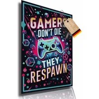 Lineo Poster Gamers Dont Die They Respawn Gaming Wandbild, Poster für Gaming-Fans Wandbild für Jugendliche & Erwachsene