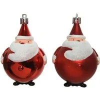 Kaemingk Christbaumschmuck, Christbaumschmuck Kunststoff Weihnachtsmann 8cm rot 1 Stück sortiert