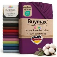Buymax Spannbettlaken Babybett Kinderbett 60x120cm 70x140cm, Jersey 100% Baumwolle, Gummizug: Rundumgummi, (1 Stück), bis 15 cm Matratzenhöhe, weich, atmungsaktiv, hautfreundlich