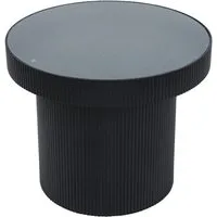 SVITA Beistelltisch MIGUEL (1 Tisch), mit Glasplatte, Coffe Table, Beistelltisch rund, Schwarz/Schwarz
