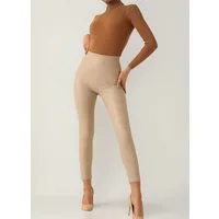 fashionshowcase Highwaist Leggings Highwaist Leggings Damen Kunstlederleggings Thermo Fleece-Futter für zusätzliche Wärme