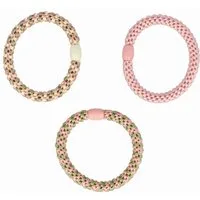 PARSA Beauty Haargummi Lifestyle Pure Balance Haargummis gewebt, 3er-Set Grün/Rosa