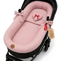 Totsy Baby Kinderwagen-Bezug Stubenwagen Umrandung Musselin Nestchen Set 3tlg Kissen Einlage Baby
