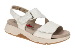 Gabor 86.885.80 ROLLINGSOFT Damen Sandale wei? silber beige Klettverschluss