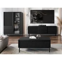 MIRJAN24 Wohnzimmer-Set Ozmi V, (Vitrine, TV-Lowboard, Couchtisch), Untergestell aus Metall
