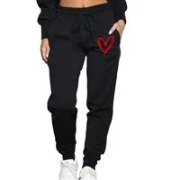 Banco Jogginghose Damen Jogginghose Sweatpants Freizethose Heart Herz Größen S-XXL, hochwertiger Druck