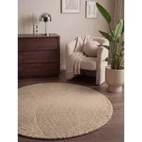 HANSE Home Wollteppich Calmio, auch als Läufer und in rund, rund, Höhe: 18 mm, Handgetuftet, Wolle, Natur, Wohnzimmer, Schlafzimmer, Skandi, Hygge