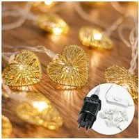 COZY HOME LED-Lichterkette Herz Lichterkette Batterie und Stecker -, 20 LEDs I 5 Meter I Timer-Funktion I Warmweiß I Lichterkette Innen