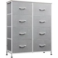 WLIVE Kommode mit 8 Schubladen, Schubladenkommode aus Holz und Metall (30 x 80,5 x 98 cm Kommode Schlafzimmer Wohnzimmer Flur), Schmaler Schrank mit viel Stauraum, Modern & Stabil