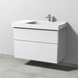 Sanipa 3way Waschtischunterbau zu Geberit Xeno2 Waschtisch mit 2 Auszügen, Weiß-Soft BR66343