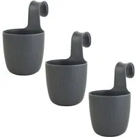 Engelland Blumentopf Blumentopf zum Hängen (Vorteils-Set, 3 St., Fassungsvermögen 2,3 Liter), UV-Beständig, Frostbeständig, Drainagesystem, ideal für Geländer/Zäune