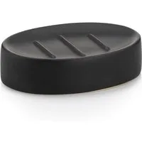 kela Seifenschale Matsi, Breite: 8,5 cm, Ø 7 cm, matte Optik, schwarze Auflagefläche mit drei erhöhten Streifen