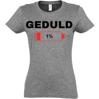 Youth Designz Print-Shirt Geduld bei 1%: Damen T-Shirt stylisch lustig Print Statement Geschenk mit lustigen Motiv für Frauen