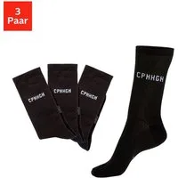 Copenhagen Studios Basicsocken (Packung, 3-Paar) mit Rippstruktur und Stickerei