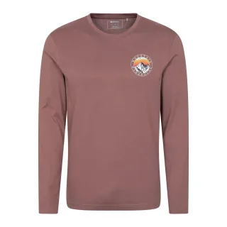 Mountain Warehouse - "Circle Mountain Sunset" T-Shirt für Herren, Langärmlig (Burgunderrot)