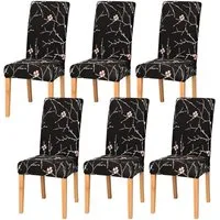 Vivi Idee Stuhlbezug Stuhlhussen 4/6er Set Spannbezug für Esszimmerstühle Schwingstuhl, Elastische Waschbar Hochzeit Büro Partys Deko