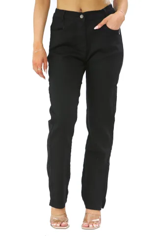 MYT Damen-Jeans mit seitlichem elastischem Bund in Schwarz