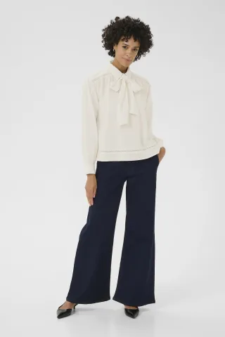 Langarm-Bluse SanellaPW Relaxed fit offwhite