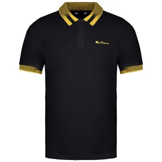 Ben Sherman Collar Interesse Herren schwarzes Polohemd