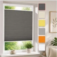 Vkele Plissee Easy Fix Klemm Faltrollo, blickdicht verspannt Fenster Rollo, Klemmfix,Klemmträger