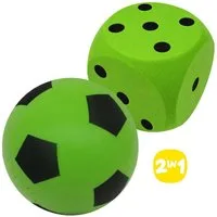 alldoro Spielball 2 in 1 Set - Schaumstoffball & Schaumstoffwürfel grün für Kinder ab 3, extra weich & leise, für drinnen & draußen zum Spielen & Lernen