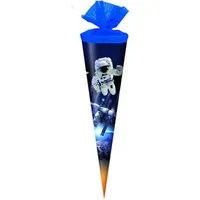 Verpackungsmittel GmbH Markneukirchen Schultüte Schultüte / Zuckertüte / Länge: 35cm / rund / "Raumschiff"