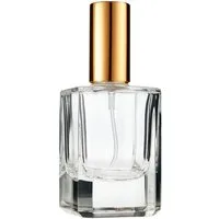 Fantasia Beauty Parfümzerstäuber Tischzerstäuber, Glas eckig, Zerstäuberpumpe + Kappe, goldfarben (1 St), Parfüm-Zerstäuber
