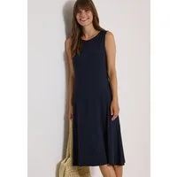 CECIL Midikleid Ärmelloses Sommerkleid mit Rundhals und Jersey