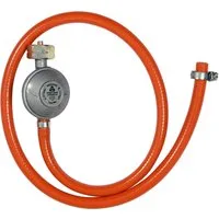TRIZERATOP Gasdruckregler Gasschlauch 1m mit Druckminderer, Gasdruckregler, 10 mbar, (Gasschlauch 1m mit Druckminderer, Gasdruckregler)