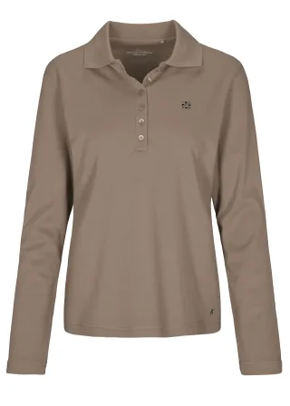 CLARINA - NOS Poloshirt, 1/1 Arm, uni 743 mokka - Gr. - 42