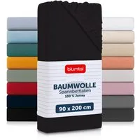 Blumtal Spannbettlaken Blumtal Basics 100% Baumwolle, Baumwolle, Gummizug: Rundum, (1 Stück), Jersey Bettlaken - atmungsaktiv, strapazierfähig und faltenfrei